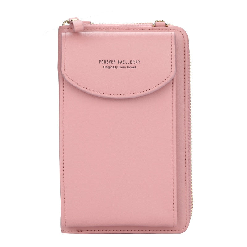 bags : Crossbody Fashion Handtas Leer - Zwart in Roze van Pantino
