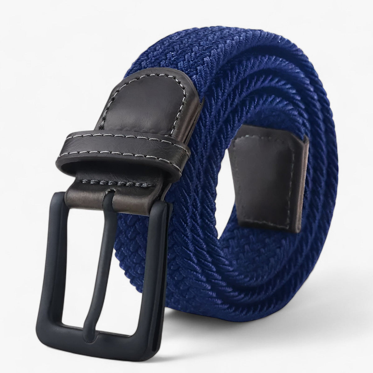 Belt : Canvas Riem - Elegant en Comfortabel voor Elke Outfit - Mat Zwart in blauw van Pantino