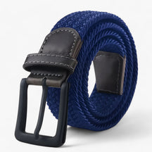 Belt : Canvas Riem - Elegant en Comfortabel voor Elke Outfit - Mat Zwart in blauw van Pantino