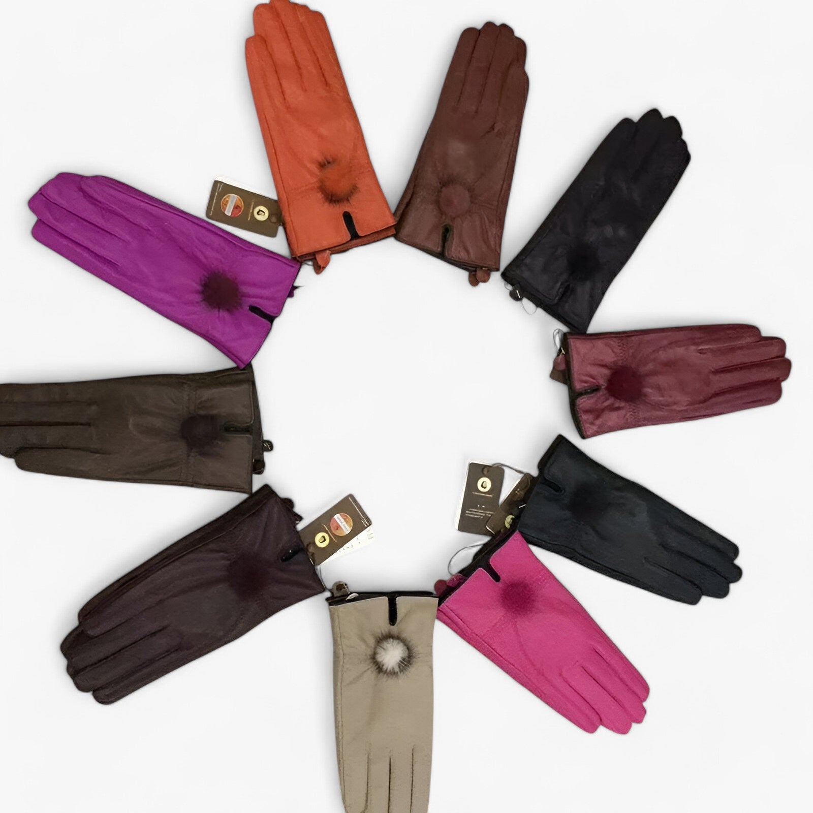 Gloves : Handschoenen Chocolade - Warme Leren - Luxe en Stijl in van Pantino