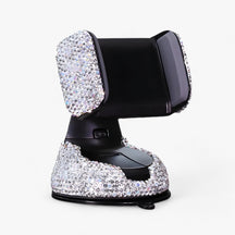 Car Phone Holder : Auto-Handyhouder van Strass - Elegant 360° voor Dashboard, Raam en Ventilatierooster - Paars in Wit van Pantino