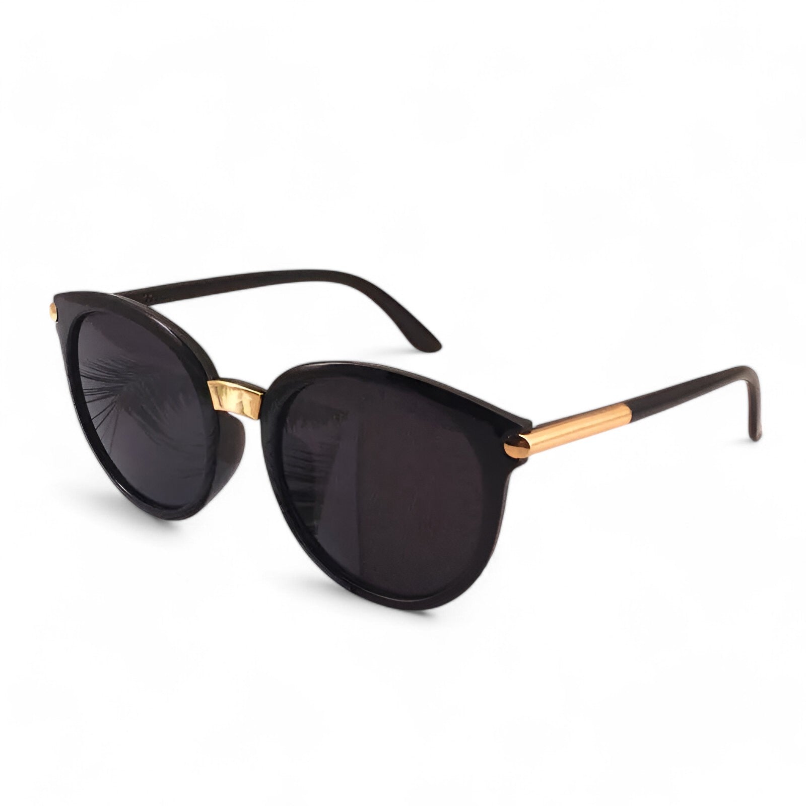 Sunglasses : Zonnebril Dames Zwart - Vintage Leren Zonnebrillen UV400 - Stijl & Bescherming in Zwart van Pantino
