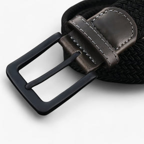 Belt : Canvas Riem - Elegant en Comfortabel voor Elke Outfit - Mat Zwart in zwart van Pantino