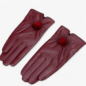 Gloves : Handschoenen Chocolade - Warme Leren - Luxe en Stijl in Bourgondië One Size van Pantino