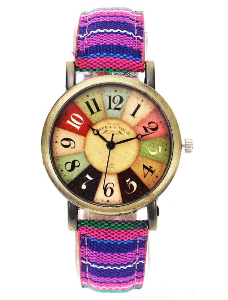 watches : Horloge Paars - Benny Watch - Retro in Paars van Pantino