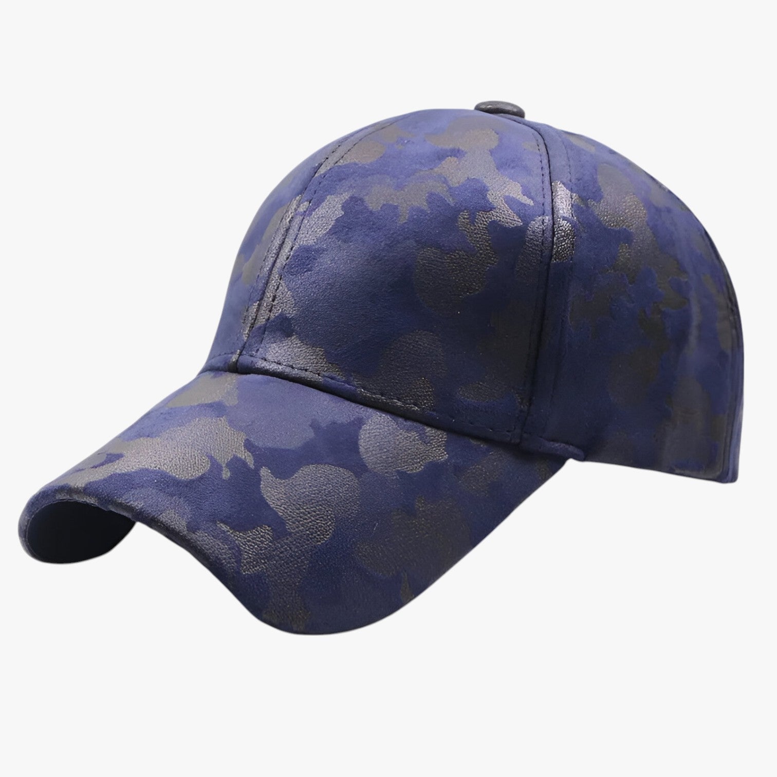 Baseball Cap : Baseballpet Zwart - Elegant en Comfortabel - Camouflage Suède voor Elke Look in blauw Verstelbaar van Pantino