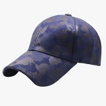 Baseball Cap : Baseballpet Zwart - Elegant en Comfortabel - Camouflage Suède voor Elke Look in blauw Verstelbaar van Pantino