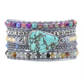Bracelet : Armband Kinderen Turquoise - Helende Beschermings Wikkel in van Pantino