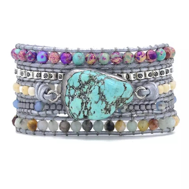 Bracelet : Armband Kinderen Turquoise - Helende Beschermings Wikkel in van Pantino