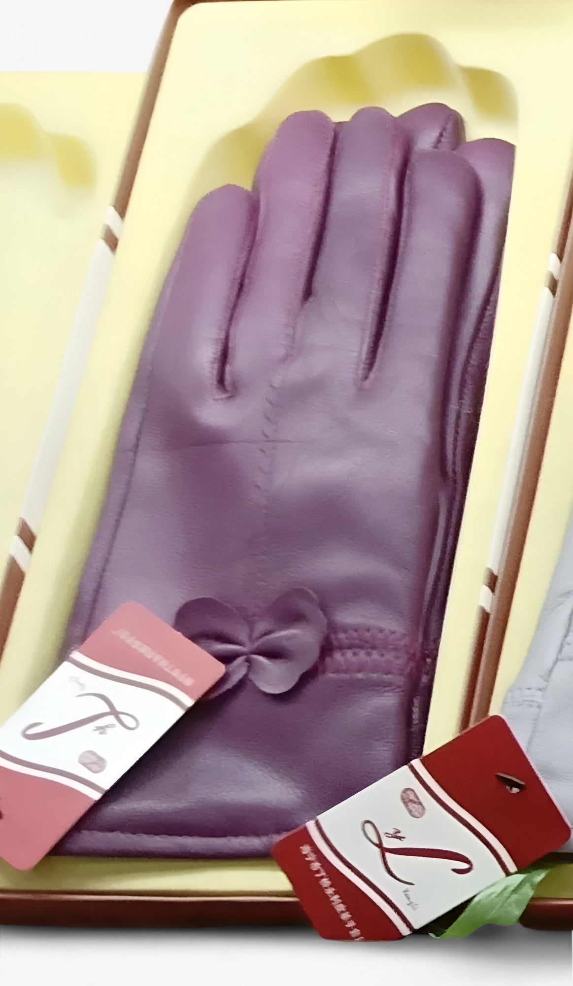 Leather Gloves : Handschoenen Blauw - Luxe Leren - Warmte en Elegantie in Bordeaux Één maat van Pantino