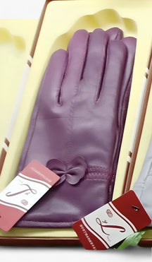 Leather Gloves : Handschoenen Blauw - Luxe Leren - Warmte en Elegantie in Bordeaux Één maat van Pantino
