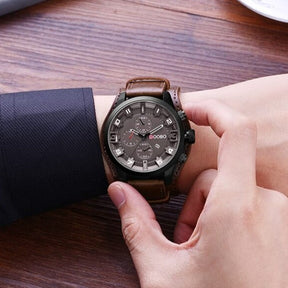 watches : Navigator Luxe Heren Horloge – Bruin Leren Band | Klassiek Zakelijk Polshorloge in van Pantino