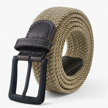 Belt : Canvas Riem - Elegant en Comfortabel voor Elke Outfit - Mat Zwart in donker khaki van Pantino