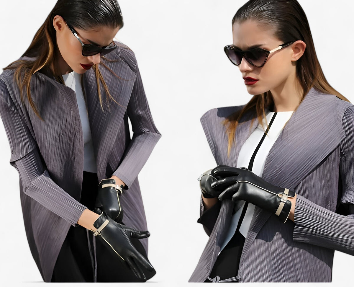 Gloves : Handschoenen Dames Zwart - Trendy Leren voor - Stijlvol & Warm in van Pantino