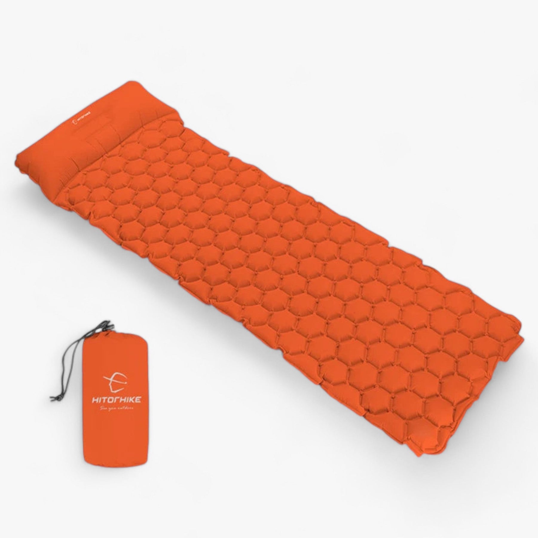 outdoor equipment : Opblaasbare Slaapmat - Comfortabel voor Wandelen en Buitenactiviteiten - Groen in Oranje van Pantino