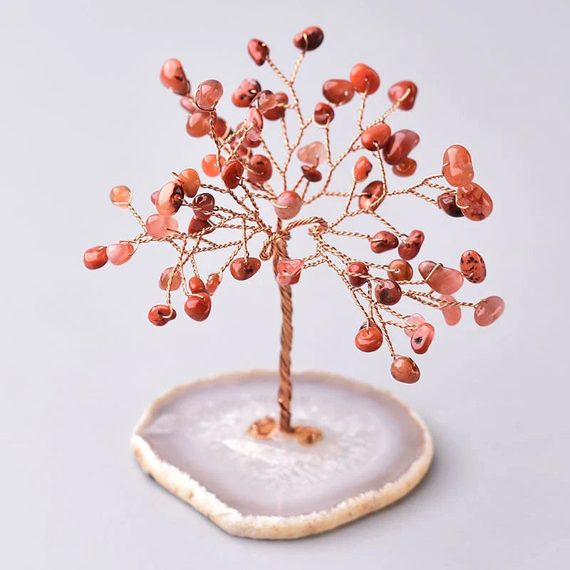 home & garden : Kristallen Boom des Levens Beeldje - Feng Shui Decoratie voor Bureau & Thuis in Rode Agaat van Pantino