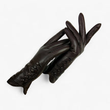 Gloves : Handschoenen Rood - Luxe Leren voor Koude Dagen in donkerbruin van Pantino