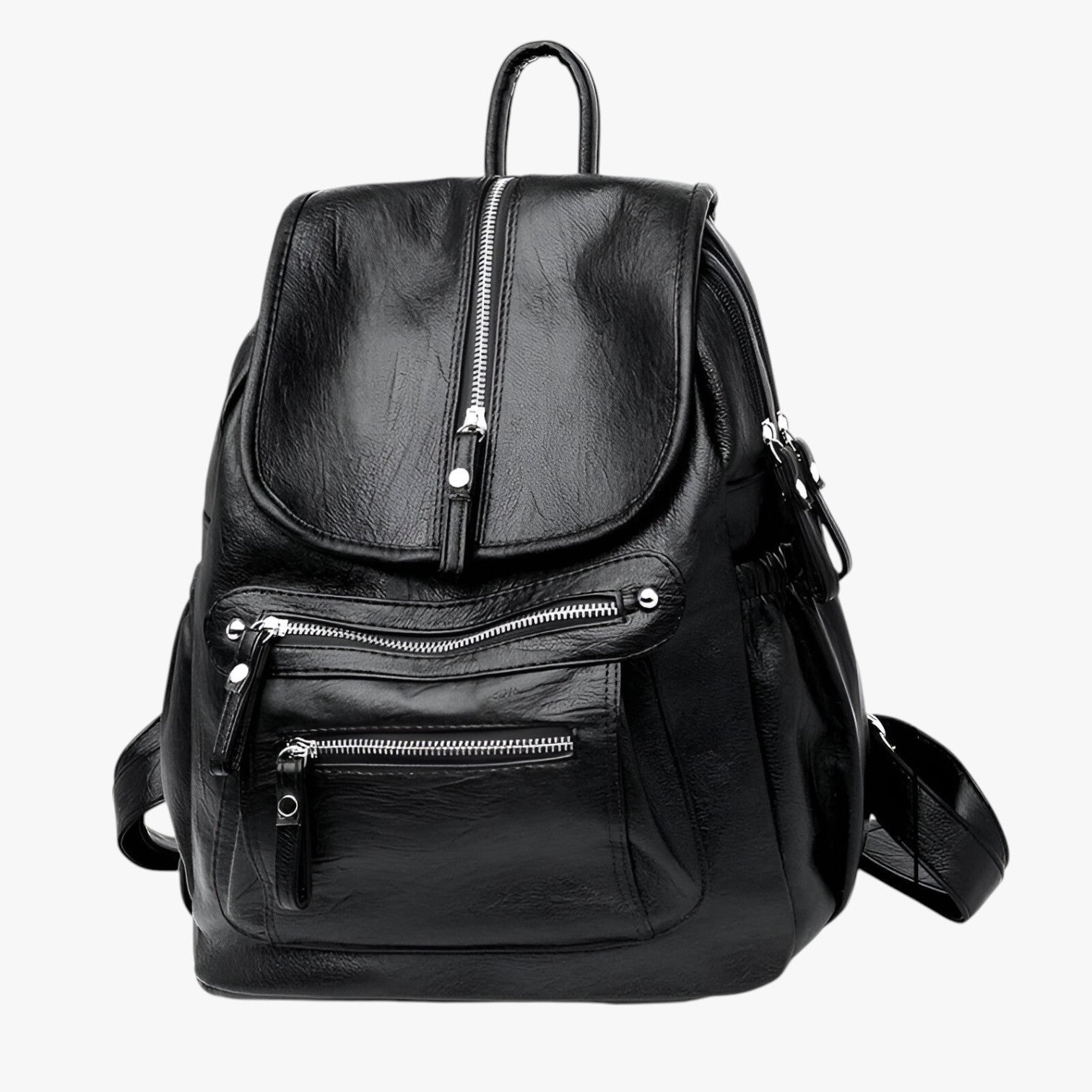 Backpack : Hoge Kwaliteit Lederen Rugzak Vintage Elegant voor Vrouwen en Meisjes - Zwart in van Pantino