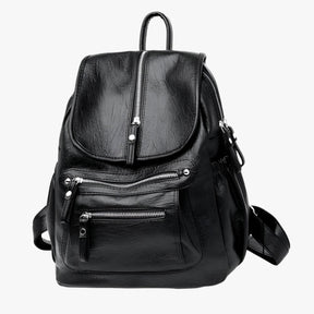 Backpack : Hoge Kwaliteit Lederen Rugzak Vintage Elegant voor Vrouwen en Meisjes - Zwart in van Pantino