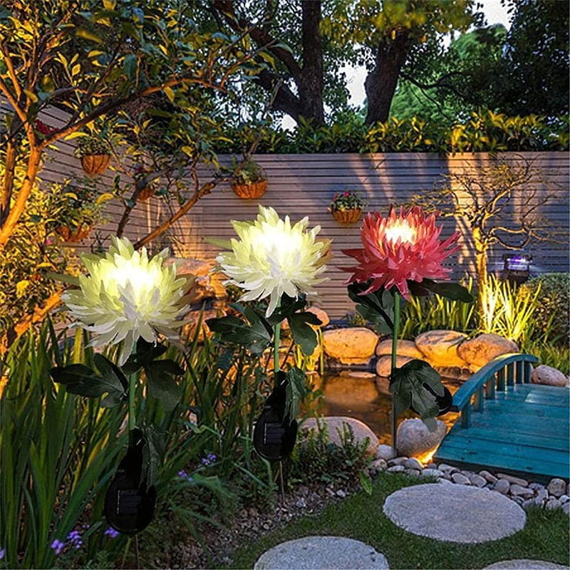 home & garden : Chrysanthemum LED Solar Licht Roze - Tuin Decoratief Bloemlicht - Solar LED in van Pantino