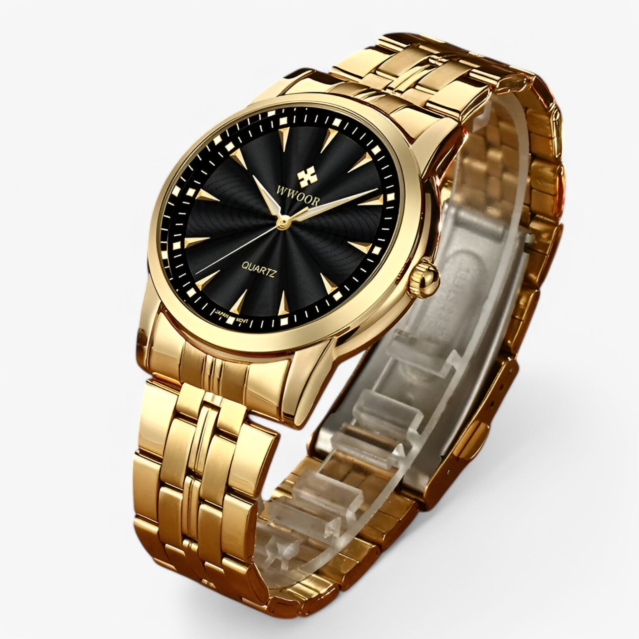 watches : Horloge Heren Wit Blauw - Luxe Roestvrijstalen Gouden in van Pantino