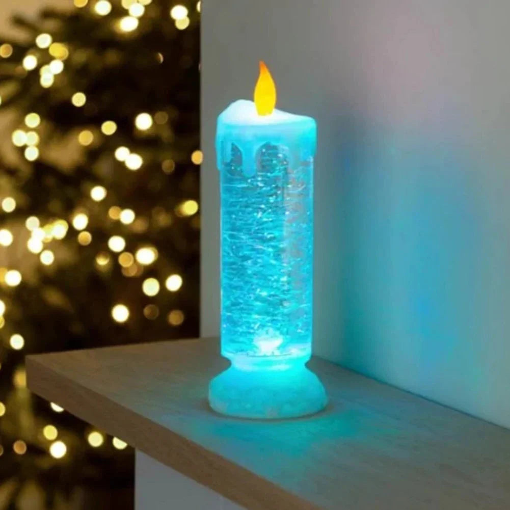 home & garden : Kleur Veranderende LED Water Kaars met Glitter - Gouden Basis in van Pantino