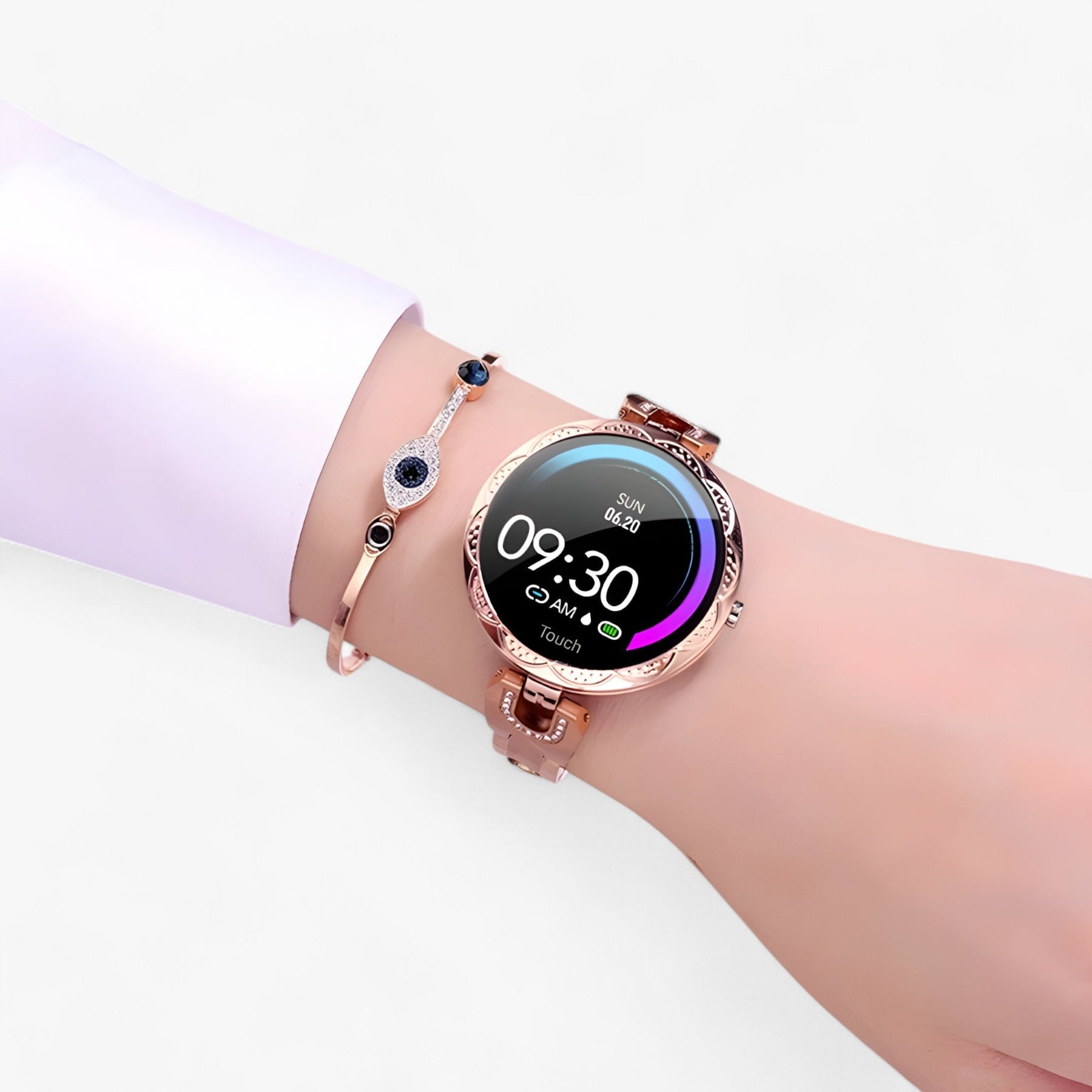watches : Smartwatch Dames Zilver Waterdicht - Elegant Horloge met Hartslagmeter & Activiteiten Tracker in van Pantino