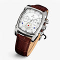 Reloj negro plateado - Reloj deportivo de cuero de lujo