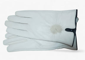 Gloves : Handschoenen Chocolade - Warme Leren - Luxe en Stijl in Beige One Size van Pantino