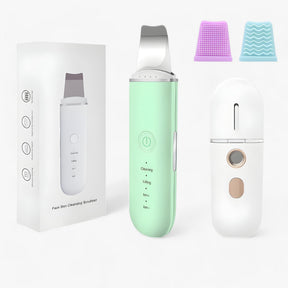 Skin Care Tool Set : Ring Oranje Ensemble - SkinScrub Pro - Ultrasone Gezichtsspatel in Groen Ensemble 1 van Pantino