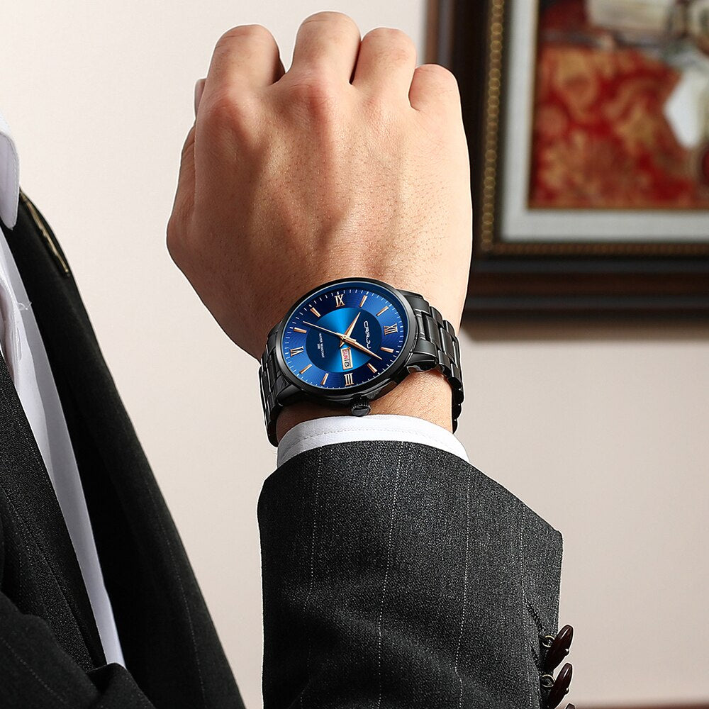 watches : Heren sporthorloge zwart - Waterdicht siliconen chronograaf met datum en stopwatch in van Pantino