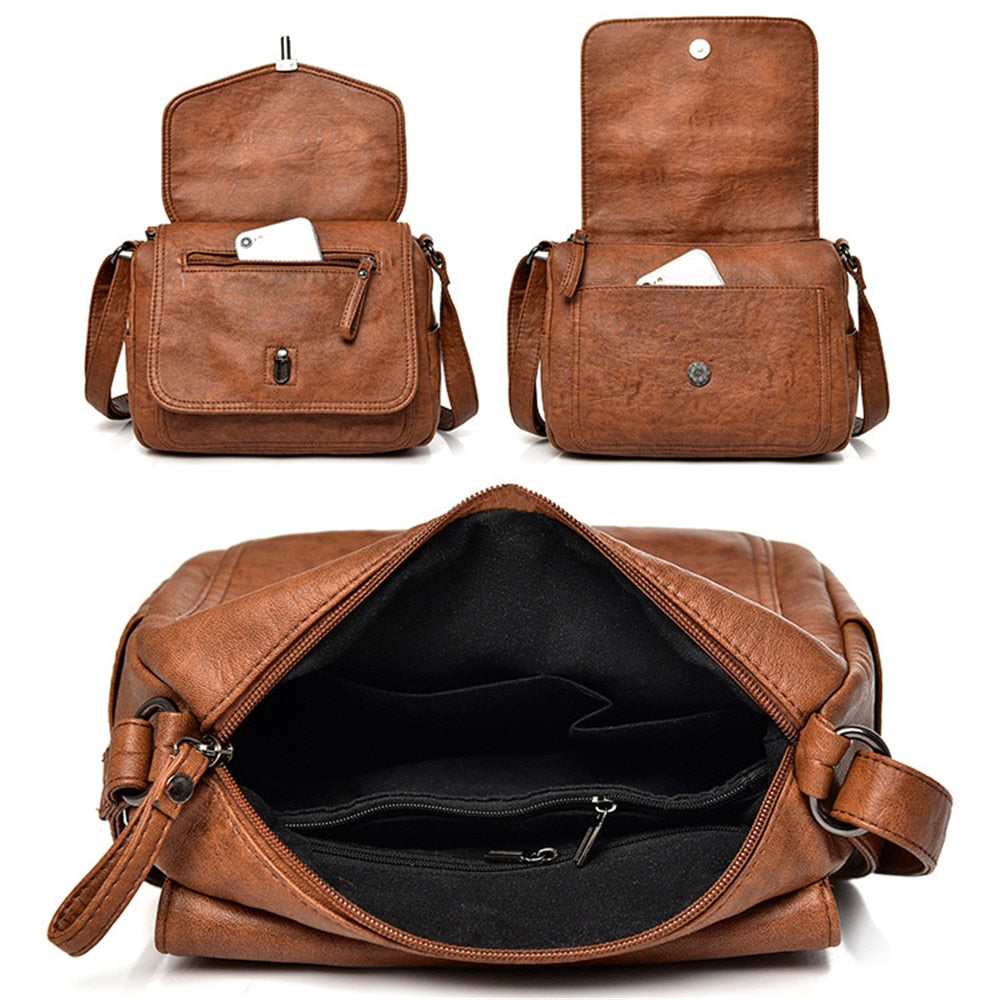 bags : Crossbody Tas Dames Retro Zwart - The Carolina Bag Polyester in van Pantino