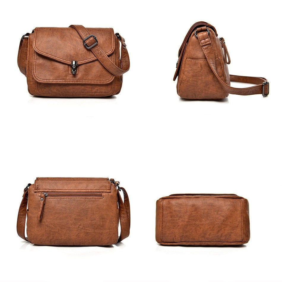 bags : Crossbody Tas Dames Retro Zwart - The Carolina Bag Polyester in van Pantino