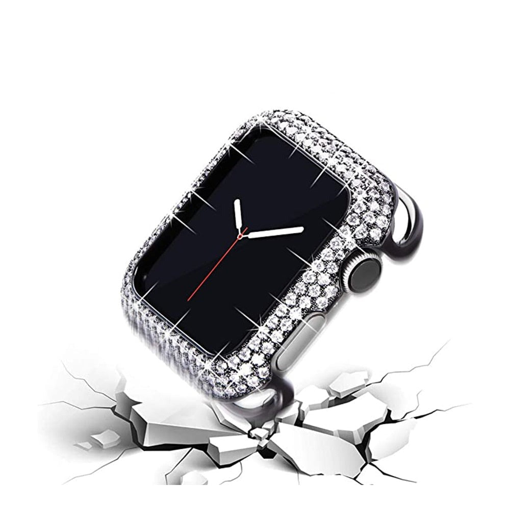 Smartwatch Case : Apple Watch Bandje Diamond Hoes - Roségoud - Roestvrij Staal - Vrouwen in van Pantino
