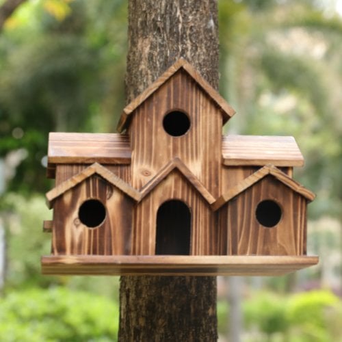 Birdhouse : Handgemaakt Vogelhuisje met 6 Gaten in van Pantino