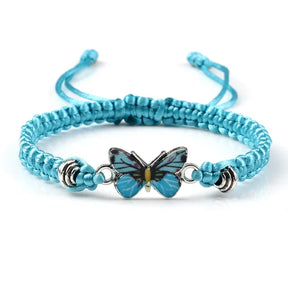 Bracelet : Armband Dames Donkerblauw - Liefdevolle Vlinder in Blauw van Pantino