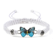 Bracelet : Armband Dames Donkerblauw - Liefdevolle Vlinder in Wit van Pantino