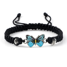Bracelet : Armband Dames Donkerblauw - Liefdevolle Vlinder in Zwart van Pantino