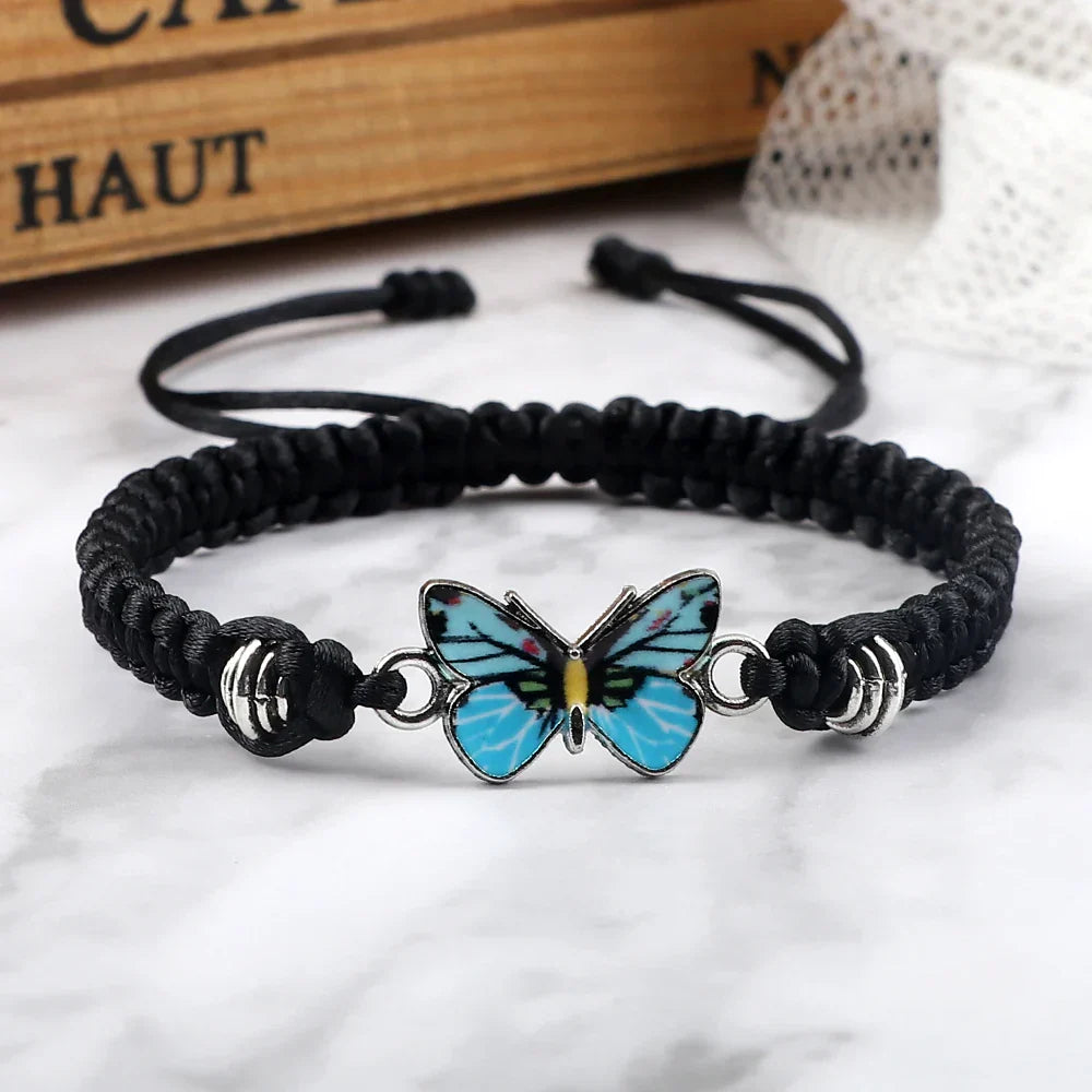 Bracelet : Armband Dames Donkerblauw - Liefdevolle Vlinder in van Pantino