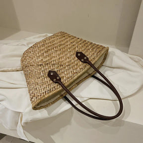 bags : Strandtas Dames - Grote Capaciteit Geweven Stro Schouder - Stro in van Pantino