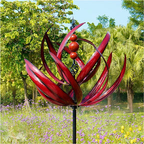 home & garden : Metalen Windmolen Sculptuur Rood - Tuin Decoratief Kunst - Metaal in van Pantino