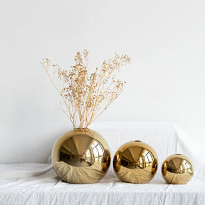 home & garden : Gouden Keramische Bloemenvaas - Luxe Decoratieve Woonkamer - Keramiek in van Pantino
