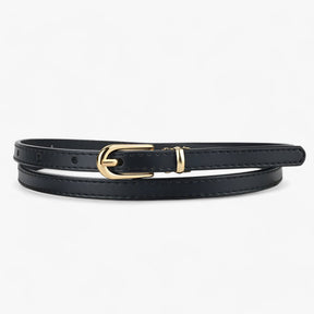 Belt : Echte Leren in Dun Ontwerp voor een Moeiteloze Stijl - Grijs in Zwart van Pantino