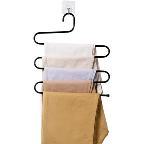 home & garden : Hanger voor de Pantalon - S-Vormige Steun met 5 Lagen - Ruimtebesparend in de Kast (1 + 1 Gratis) in van Pantino