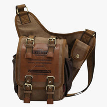 Messenger Bag : Heren Messenger Tas van Vintage Nylon Praktisch, Lichtgewicht, Altijd bij Jou - Khaki in Khaki van Pantino