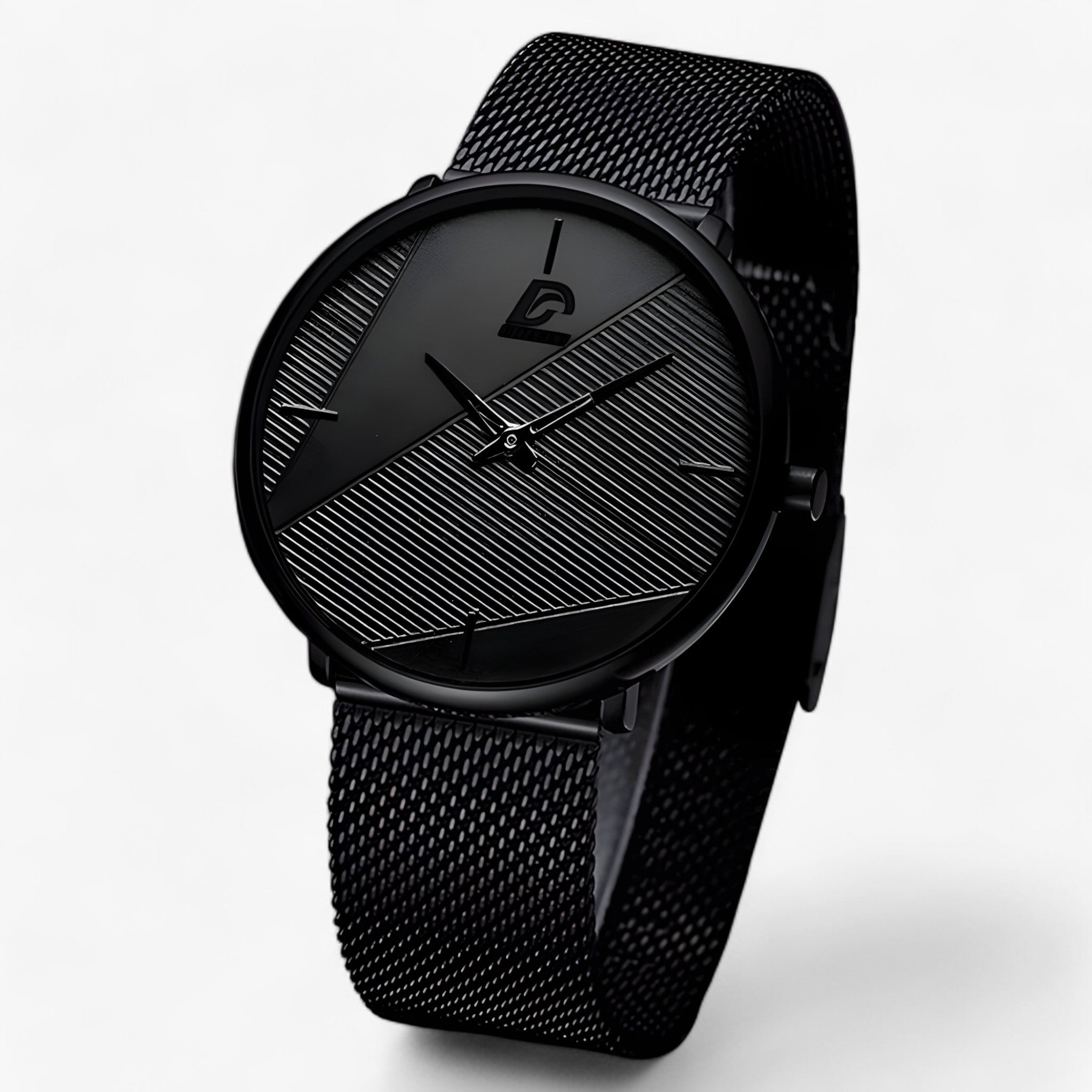 watches : Ultra-Dun Quartz - Minimalistisch & Stijlvol - Mesh Zwart Rood in van Pantino
