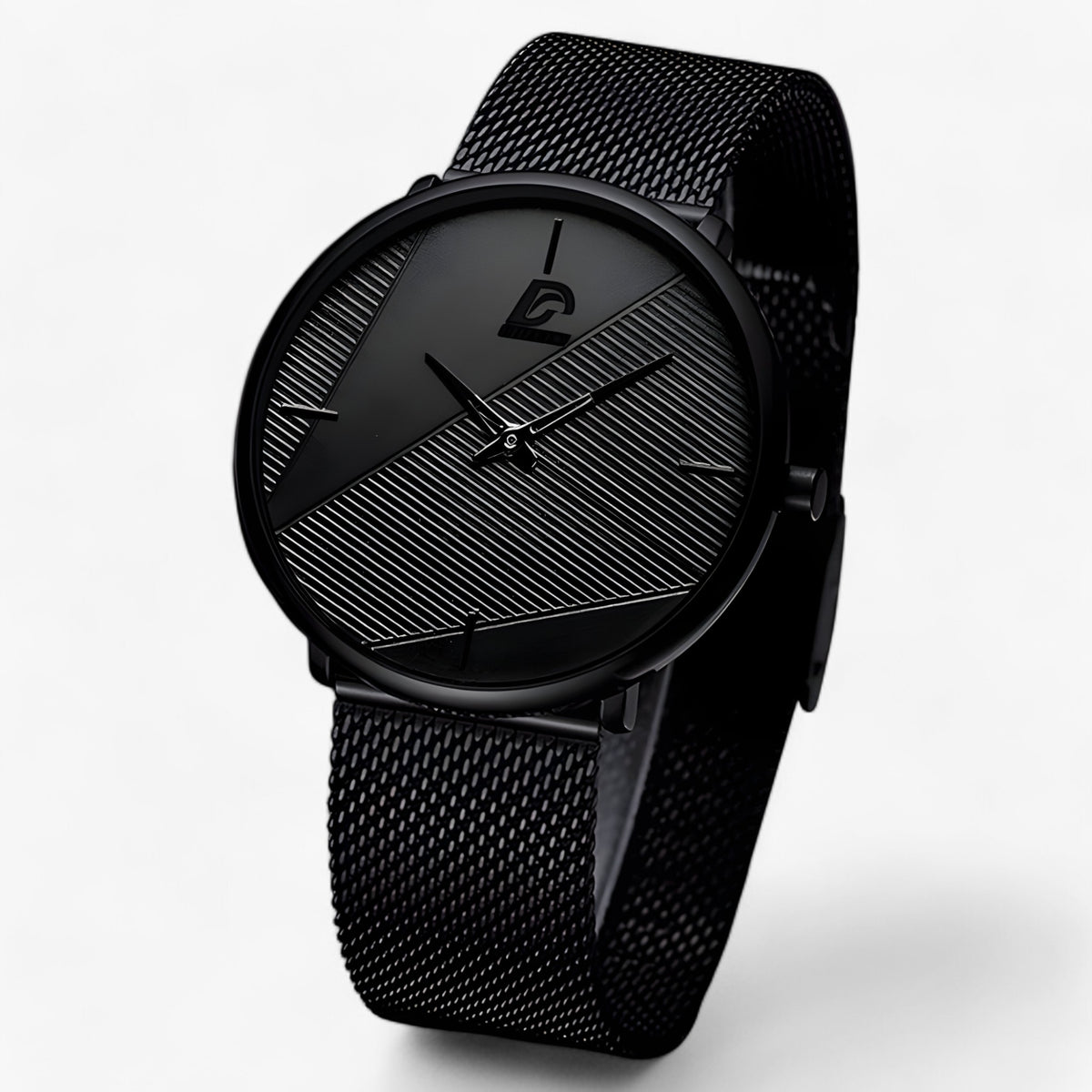 watches : Ultra-Dun Quartz - Minimalistisch & Stijlvol - Mesh Zwart Rood in van Pantino