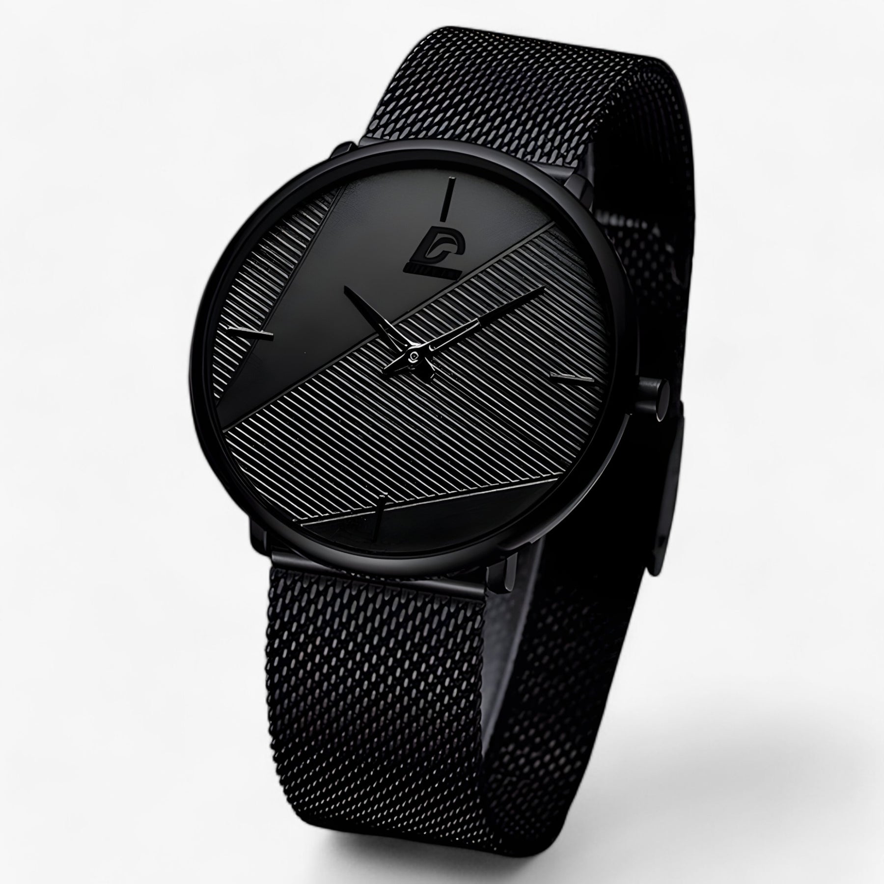 watches : Ultra-Dun Quartz - Minimalistisch & Stijlvol - Mesh Zwart Rood in van Pantino