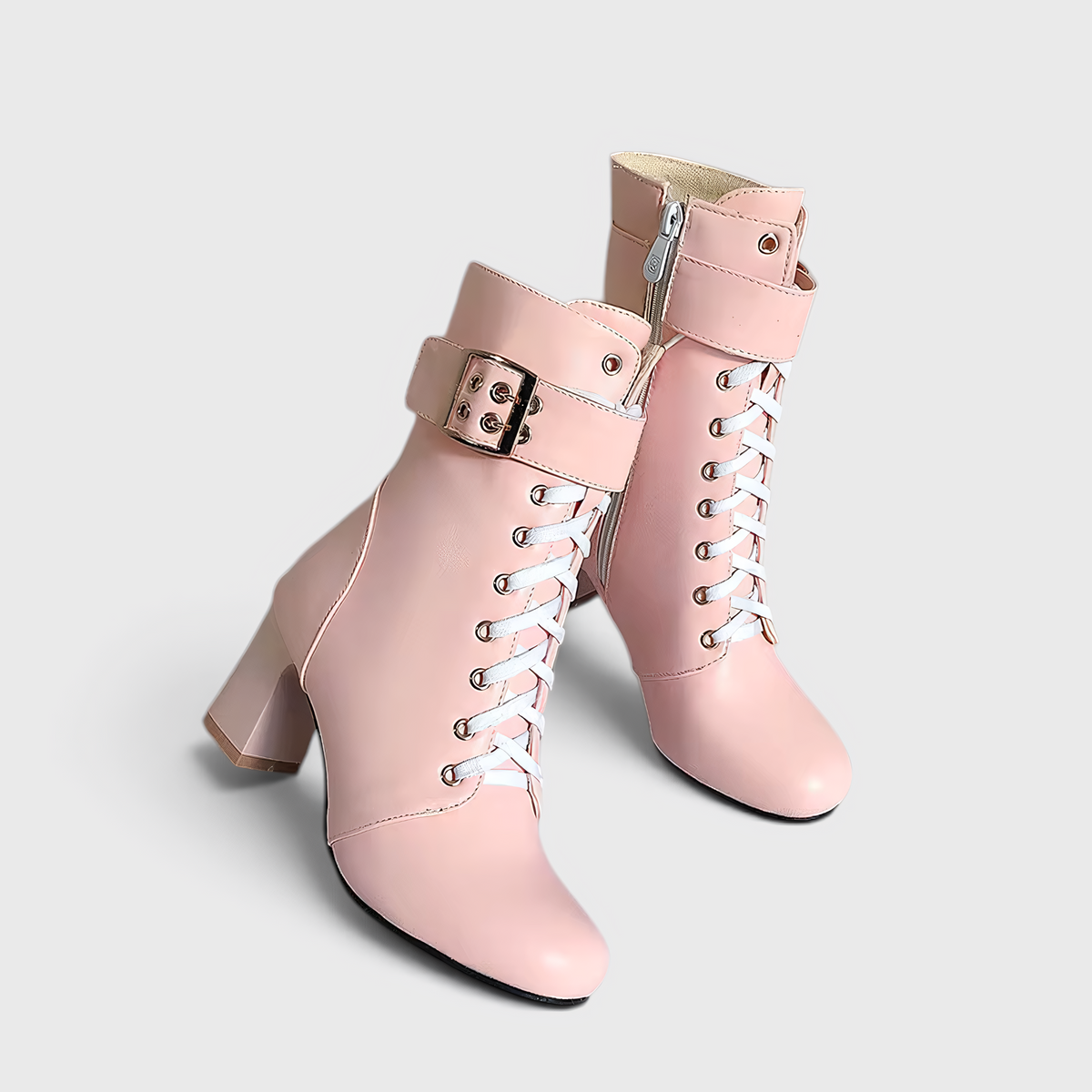 Shoes : Enkellaarsjes met Veters en Verstelbaar Riempje in van Pantinoshop