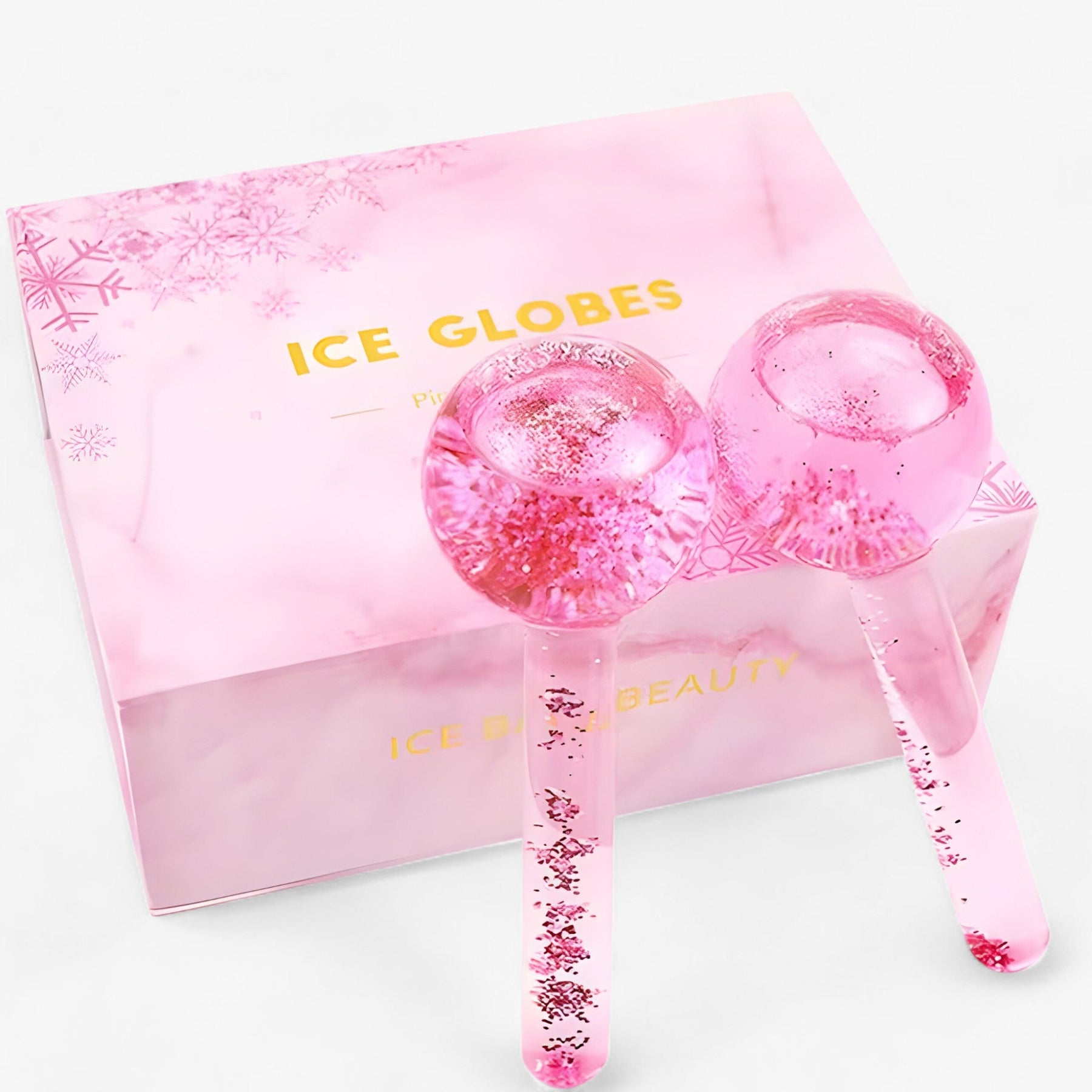 Facial Massager : BeautyCool - Koelende Kristallen Ballen - Energetische Massage voor Gezicht & Ogen, 2st/Doos in ROZE SET van Pantino